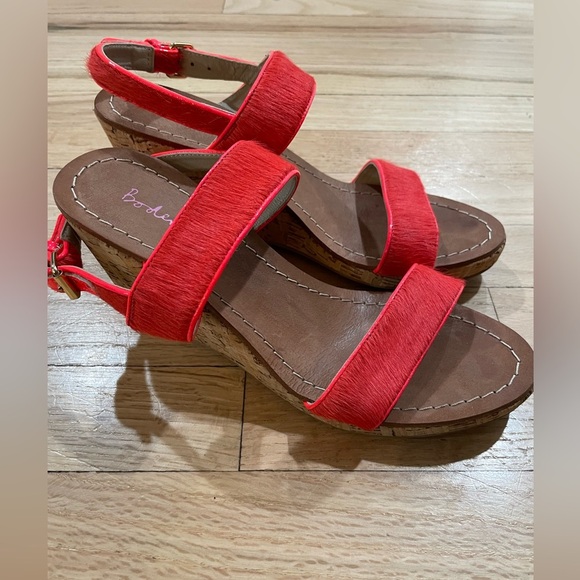 Boden Dark Coral Fringe/Suede Sandals with Slip-On Design - Picture 6 of 6